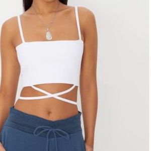 Spaghetti strapped crop top